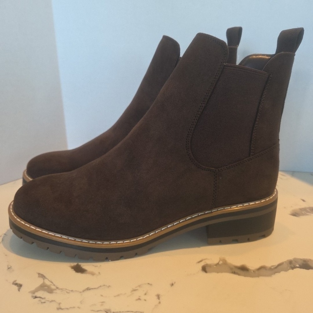 Kensie Women's Kayla Brown Suede Ankle Boots Size‎ 10